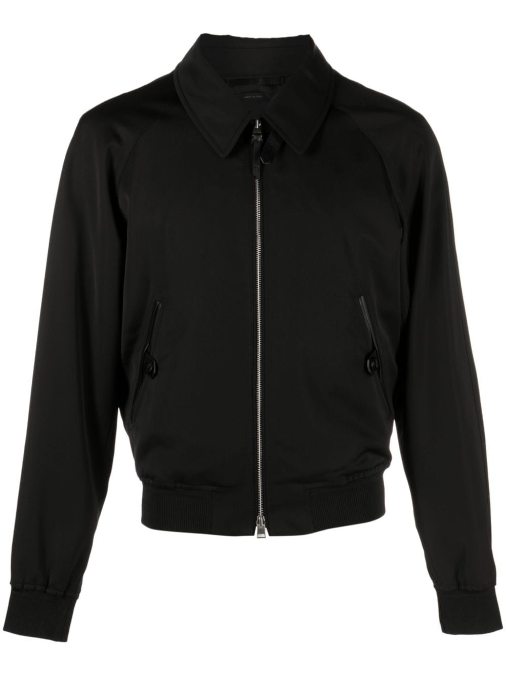 Tom Ford Zipped Leather Jacket In Black