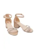 Tulleen rhinestone-embellished triple-strap sandals - Gold