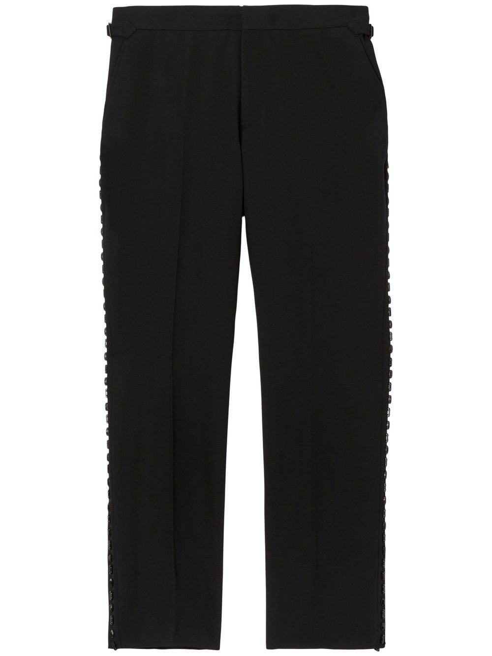 Shop Burberry Crystal-embellished Tuxedo Trousers In Schwarz