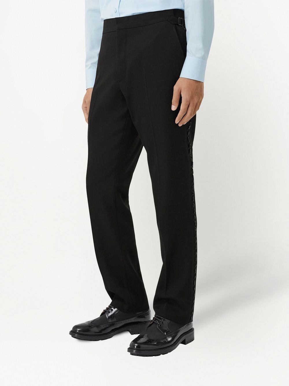 Shop Burberry Crystal-embellished Tuxedo Trousers In Schwarz