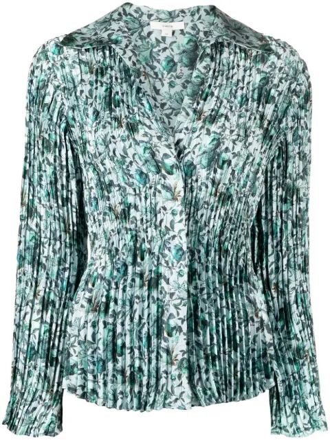 Vince berry blooms pleated shirt