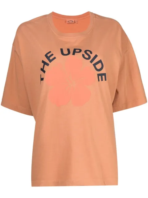 The Upside Laura flower logo print cotton T-shirt 