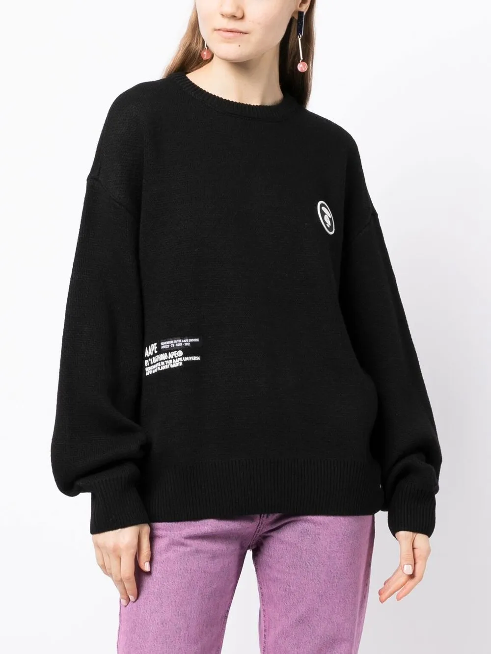 AAPE BY *A BATHING APE® Logo Pattern Knitted Jumper - Farfetch