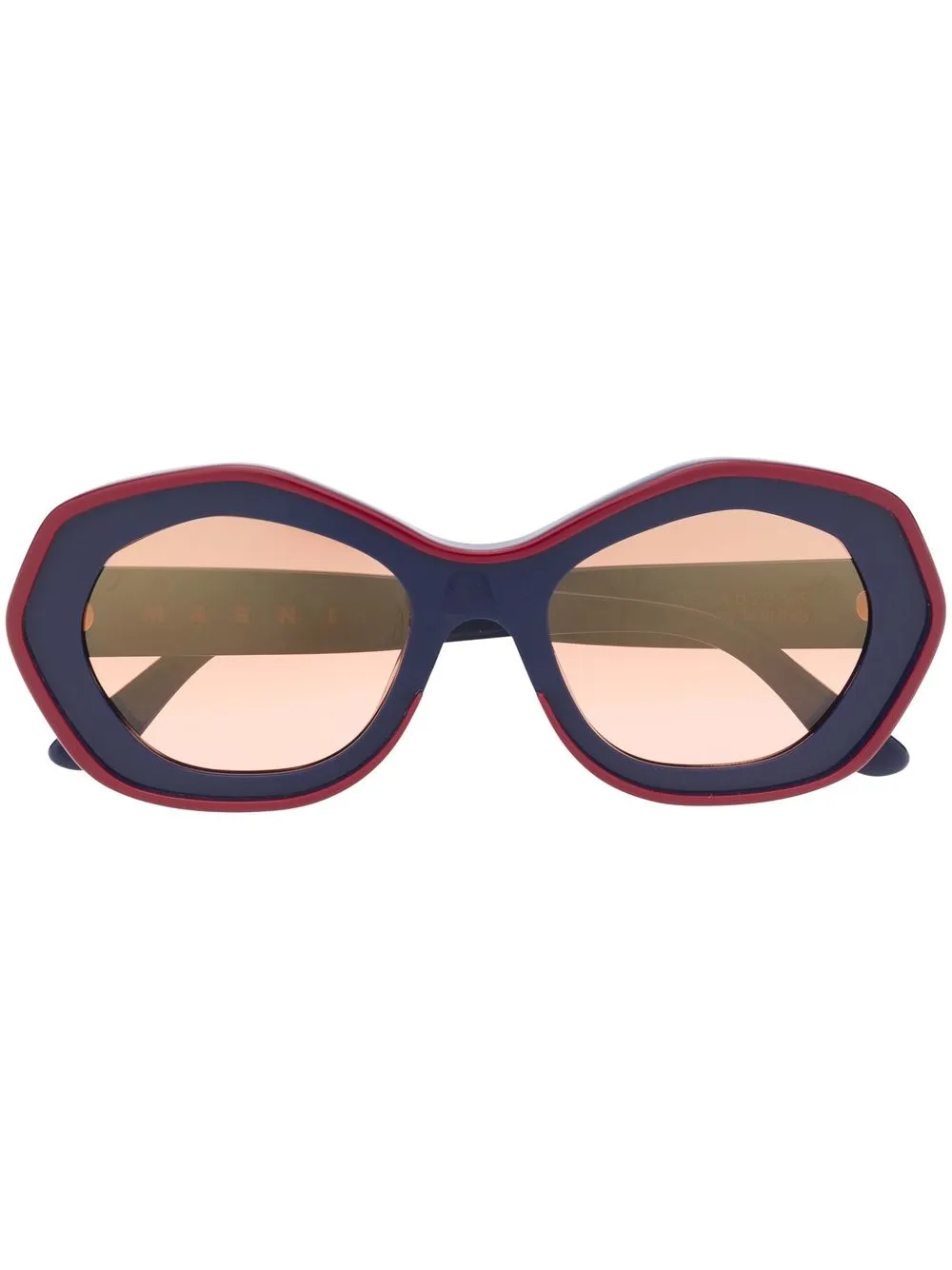 

Marni Eyewear round-frame logo-print sunglasses - Blue