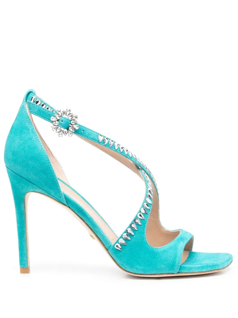 

Stuart Weitzman gemcut 100mm cut-out sandals - Blue