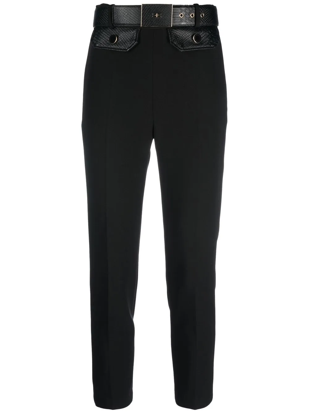 

Elisabetta Franchi belted cropped trousers - Black