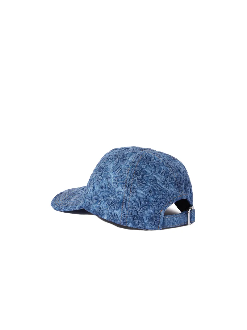 Flowers Denim Baseball Cap