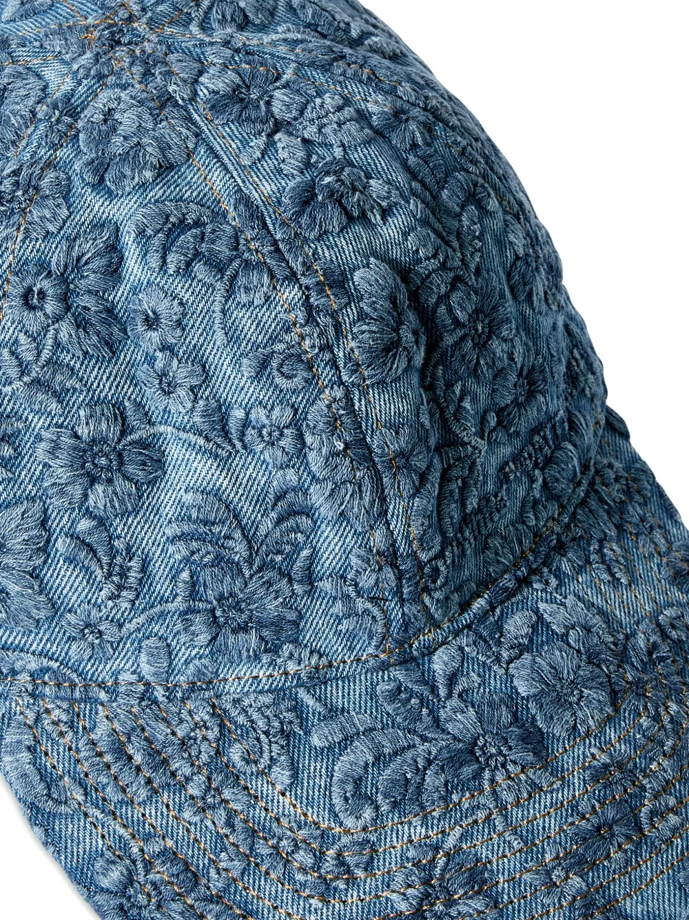 Flowers Denim Baseball Cap in blue OffWhite™ Official US