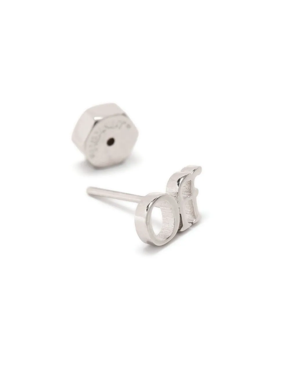 Off-White Oorbel met logo - Zilver