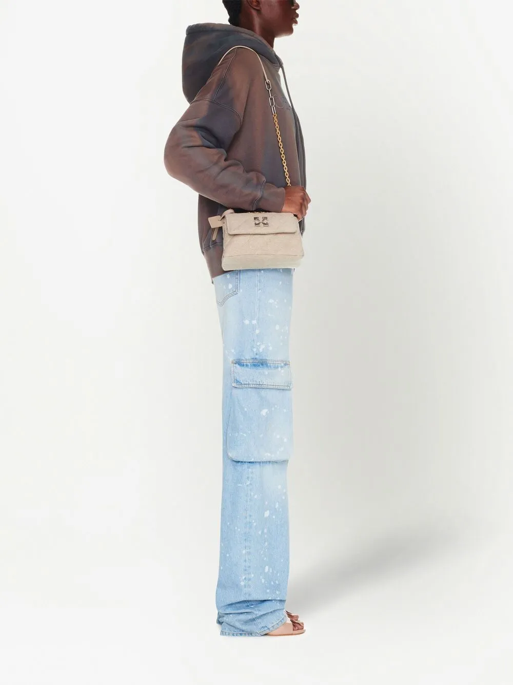 Off-White Jackhammer 20 linnen schoudertas - Beige