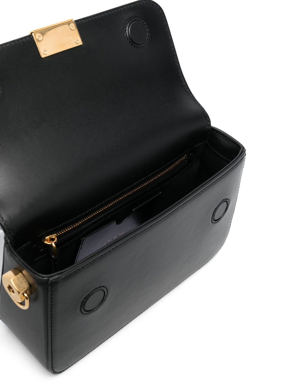 Shop Off-white Binder Clip Leather Crossbody Bag In Schwarz