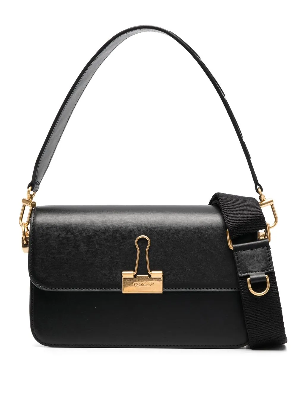 Off white black clearance binder clip bag