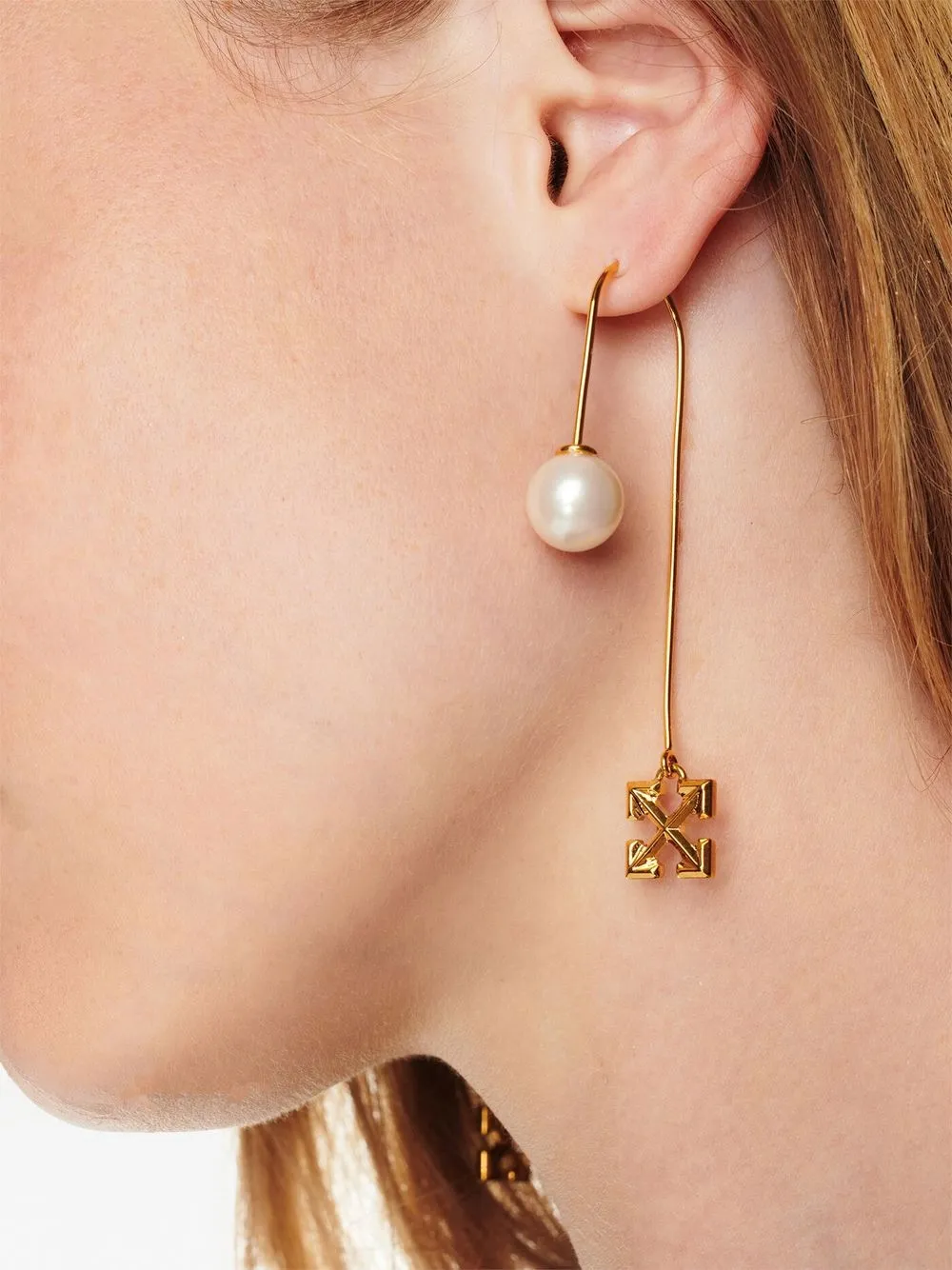Off-White Oorbellen met parel - Goud