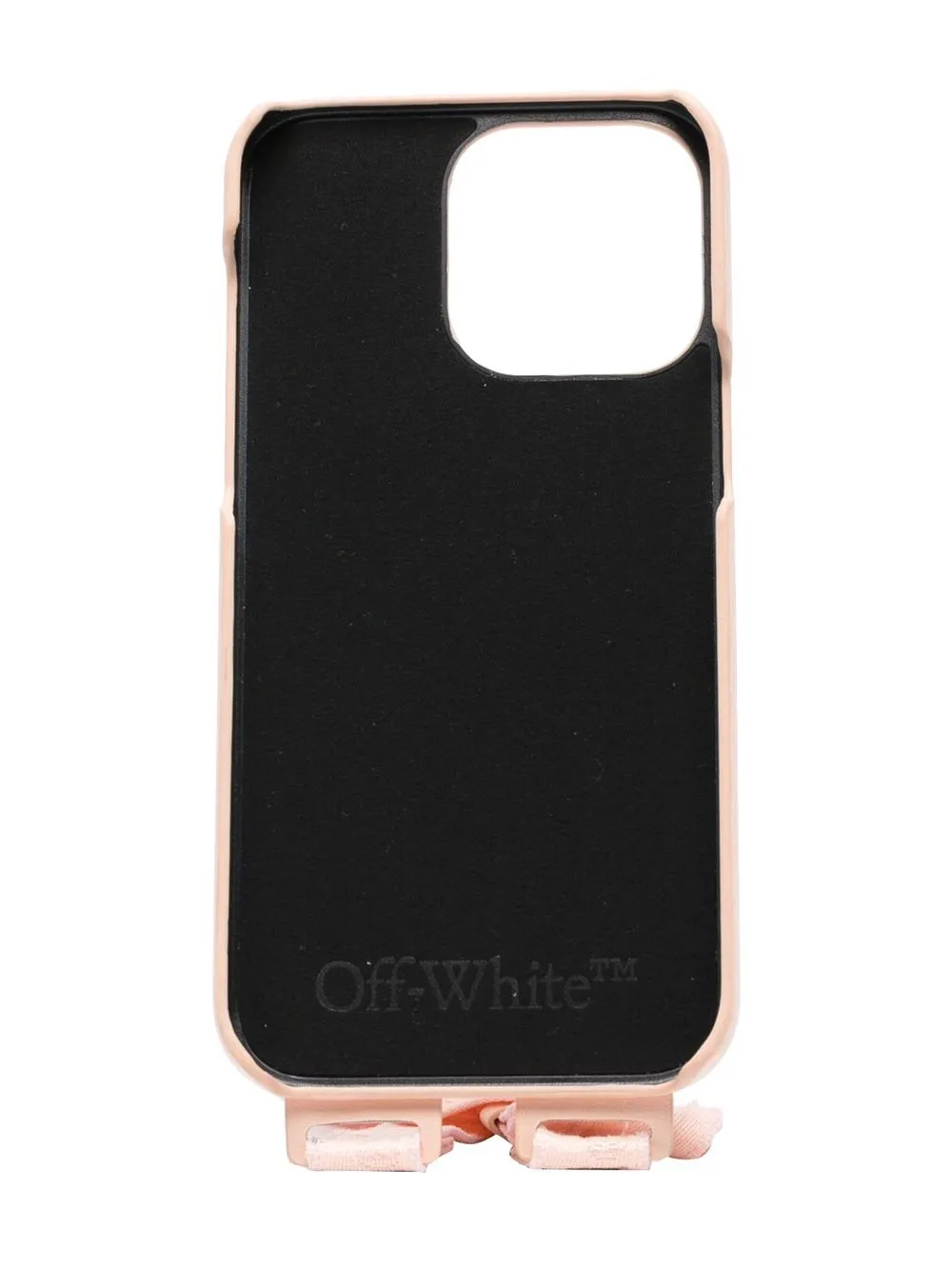 Off-White iPhone 14 Pro Max hoesje met riem - Roze