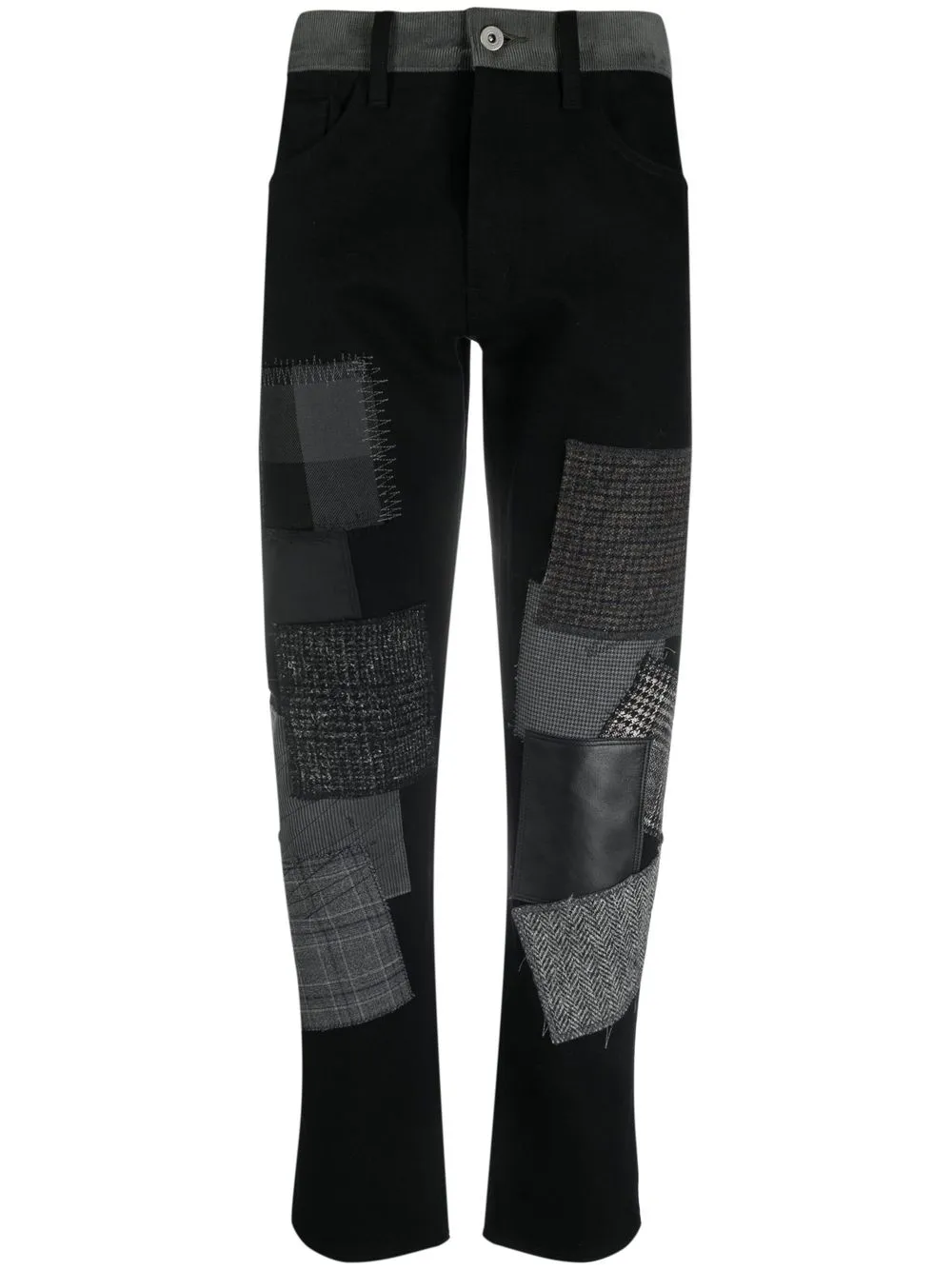 

Junya Watanabe MAN patchwork straight-leg trousers - Black