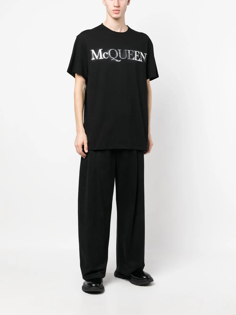 Alexander McQueen T-shirt met logoprint - Zwart