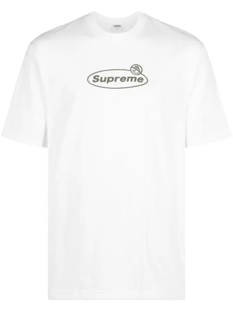 Supreme Warning logo-print cotton T-shirt