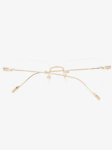 Cartier Eyewear lentes con armazón cuadrada de oro 18kt