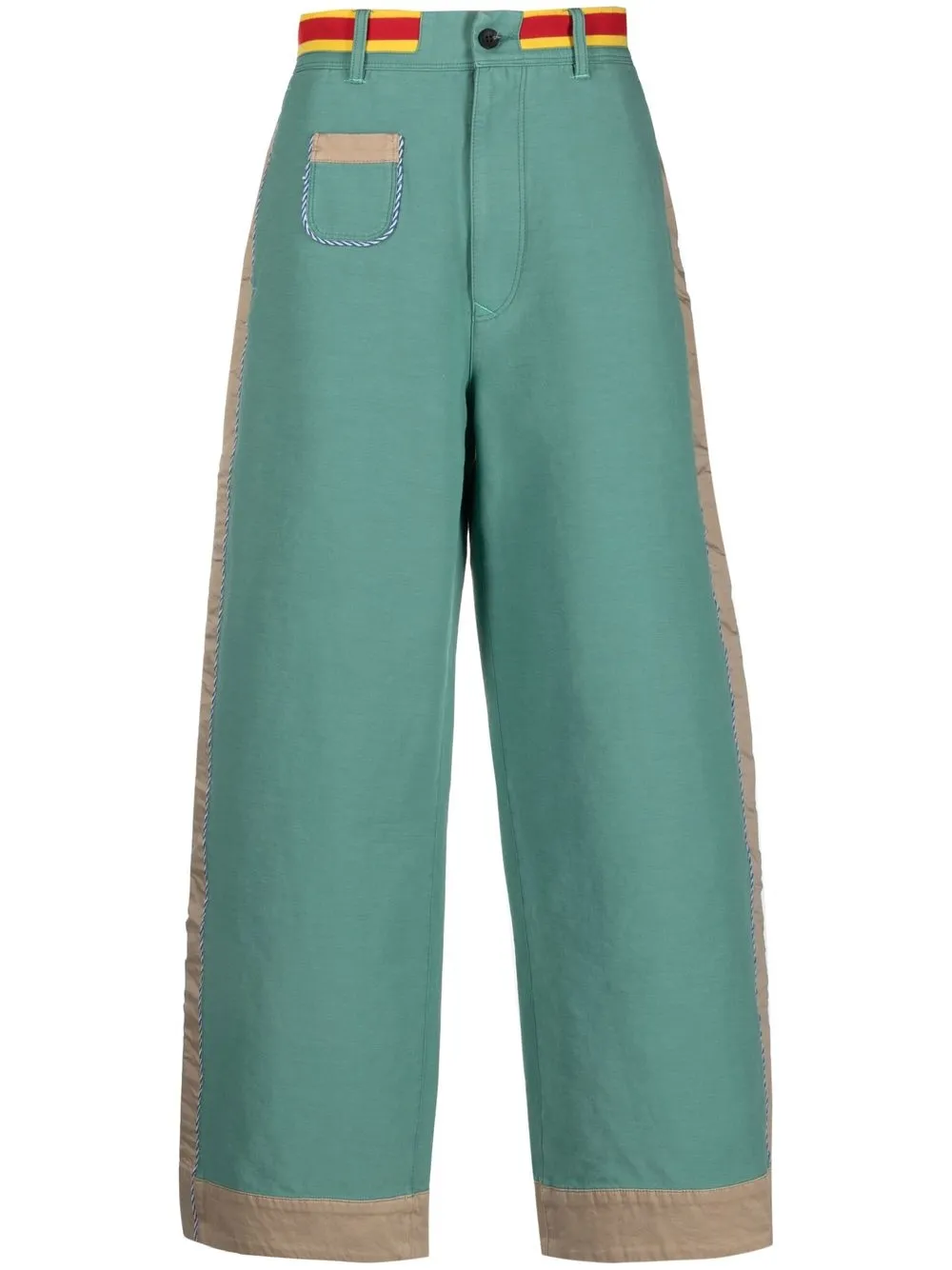 

Incotex pantalones anchos bordados - Verde