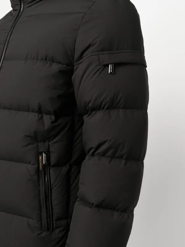 Moorer Padded zip-up Hooded Down Jacket | Black | FARFETCH CA