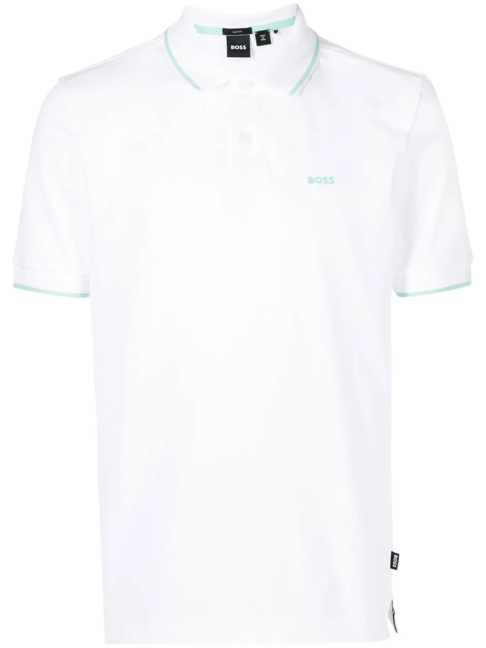 

BOSS playera tipo polo con logo estampado - Blanco