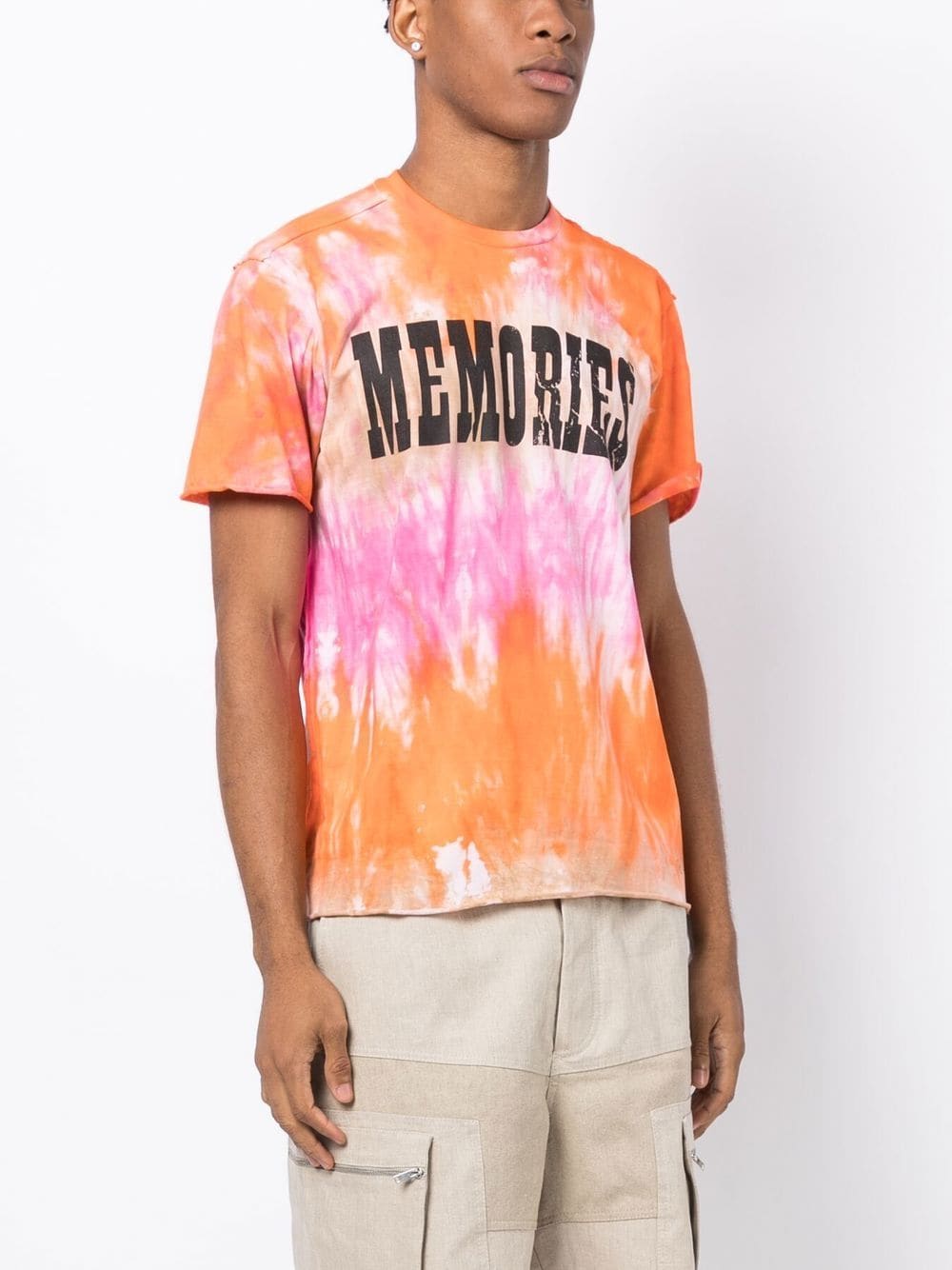 Shop Stain Shade X Hiroshi Fujiwara Tie-dye Print T-shirt In Orange