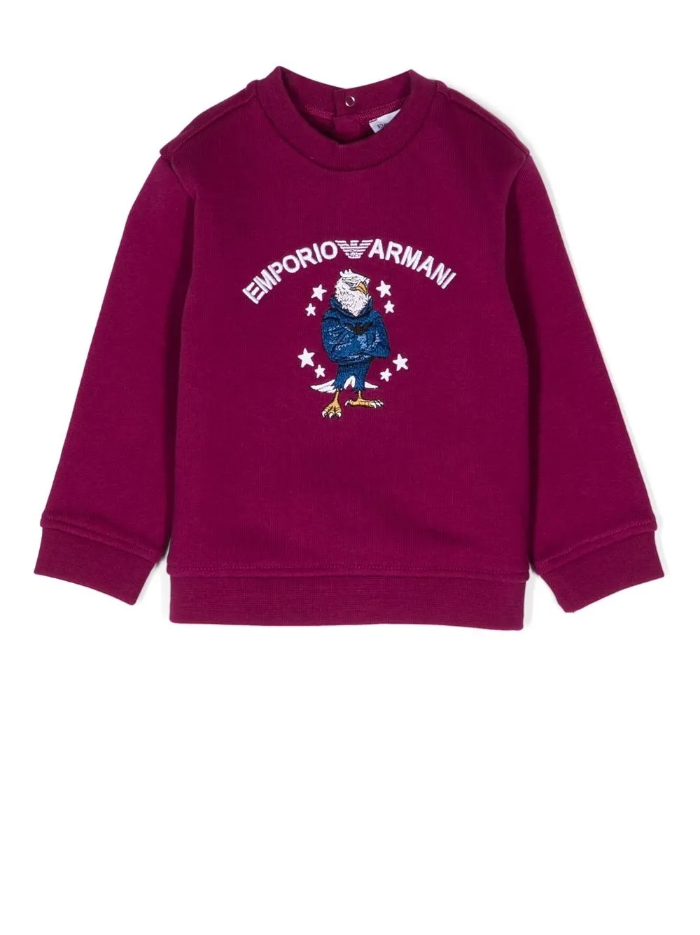 Emporio Armani Babies' Embroidered-eagle Jumper In Purple