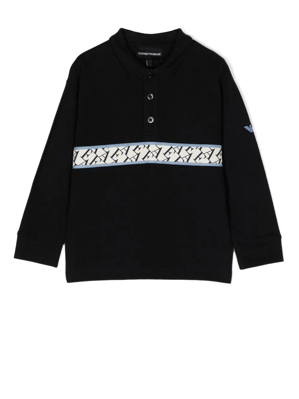 

Emporio Armani Kids logo-tape polo shirt - Black