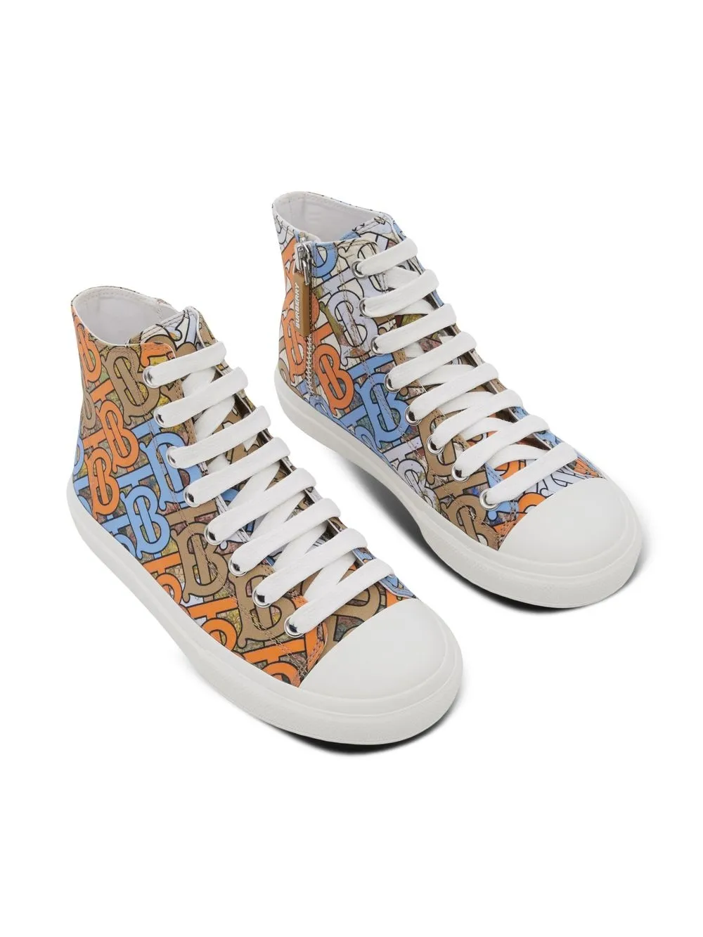 Burberry Kids Monogram Print high-top Sneakers | Multicolour
