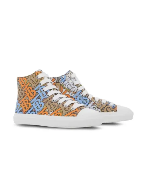 Burberry Kids monogram print high-top sneakers