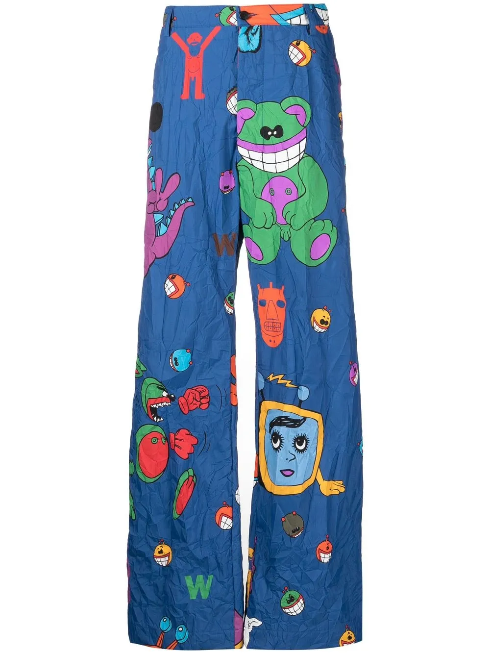 

Walter Van Beirendonck all-over graphic print Howl trousers - Blue
