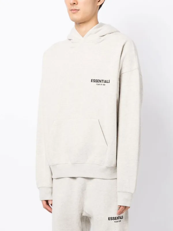FEAR OF GOD ESSENTIALS logo-print cotton-blend Hoodie | Grey