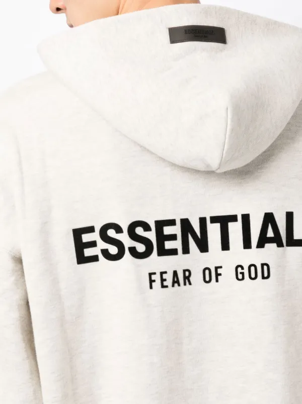 FEAR OF GOD ESSENTIALS logo-print cotton-blend Hoodie | Grey