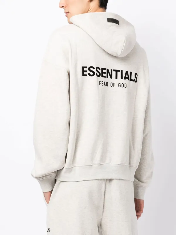 FEAR OF GOD ESSENTIALS logo-print cotton-blend Hoodie | Grey