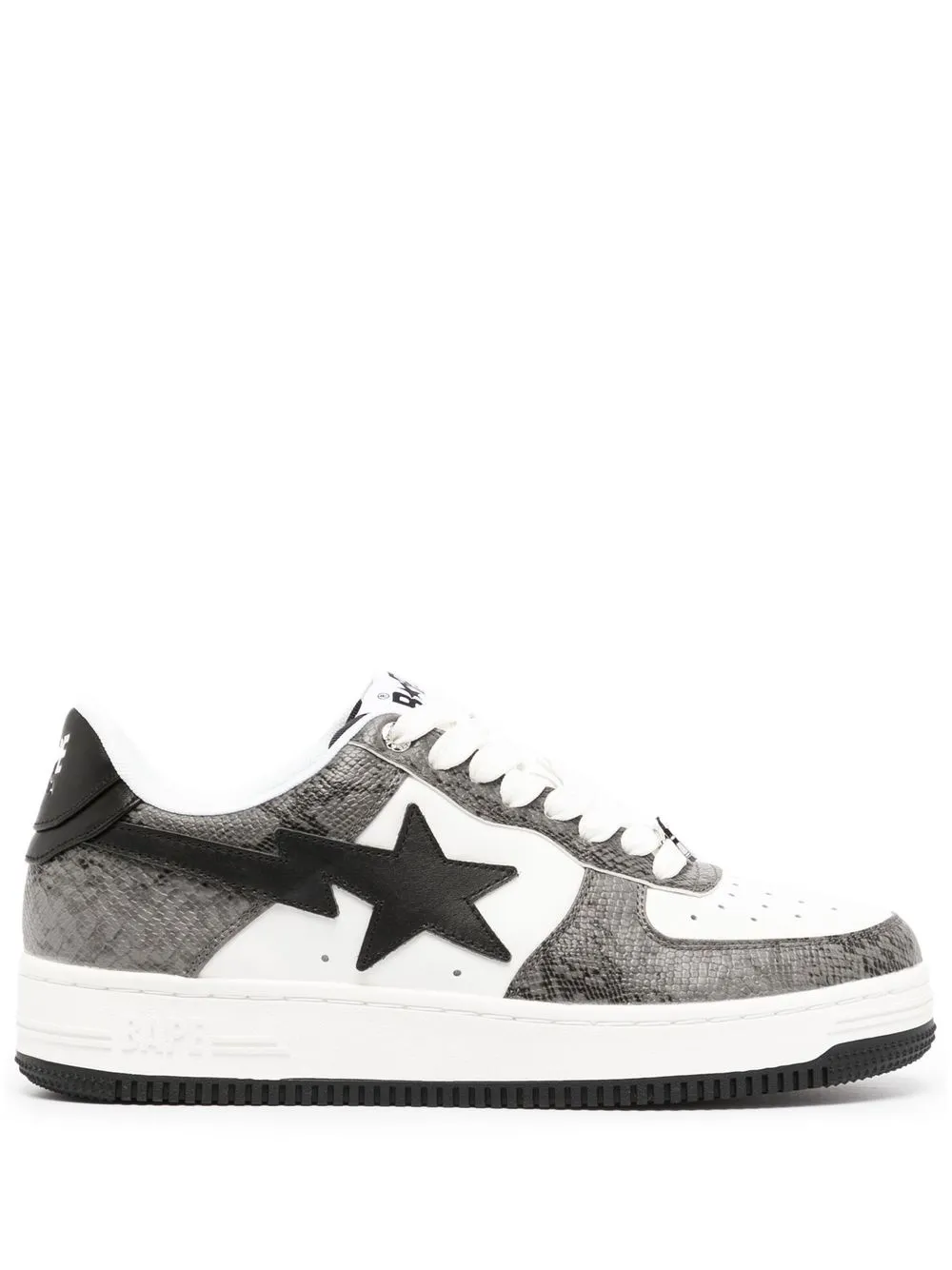 

A BATHING APE® colour-block leather sneakers - White