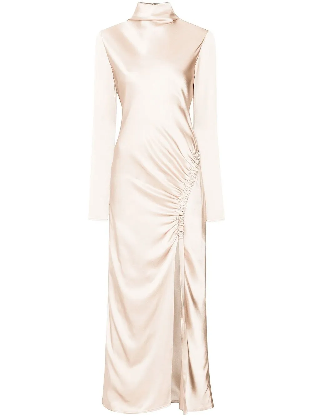 

LAPOINTE ruched satin-finish dress - White