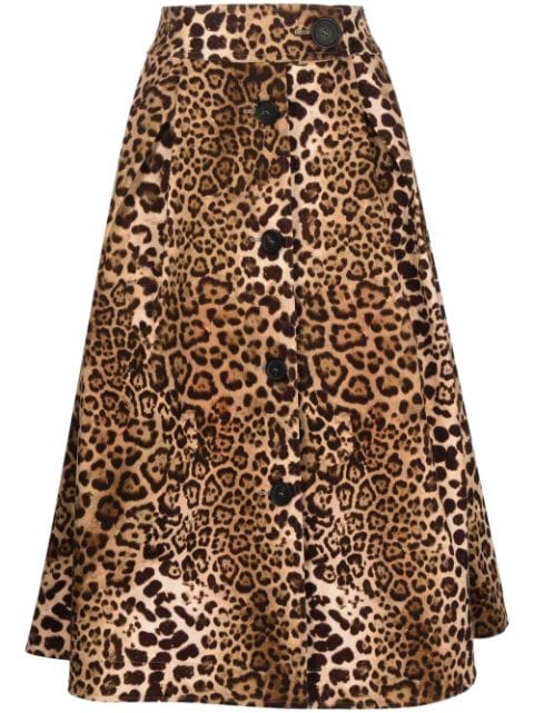 Carolina Herrera leopard-print A-line skirt