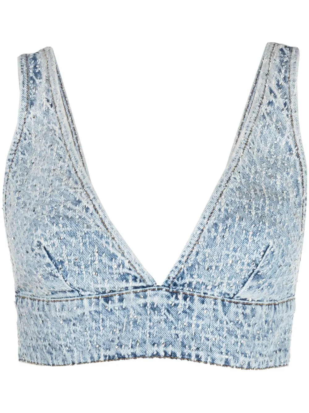 Maje distressed denim top - Blue