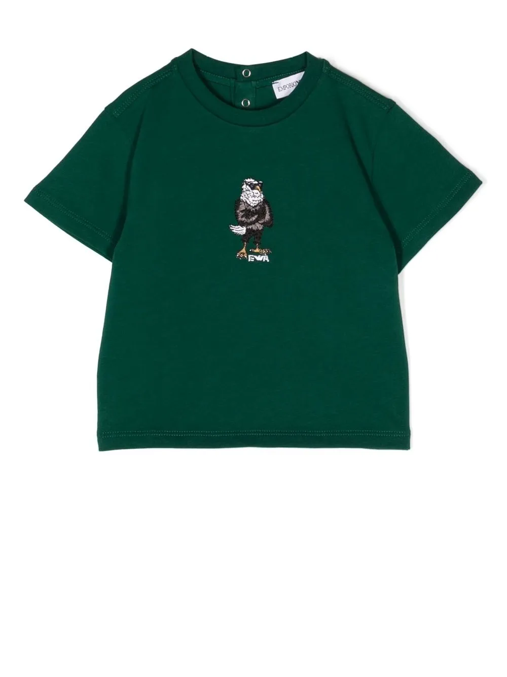 

Emporio Armani Kids owl-embroidered cotton T-shirt - Green