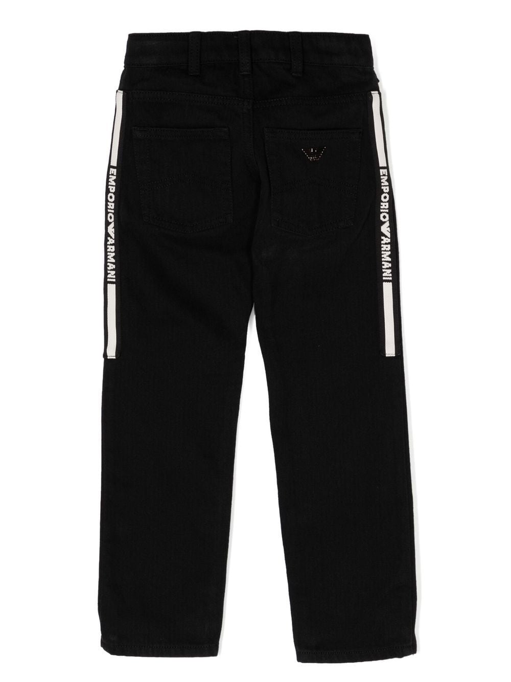 Shop Emporio Armani Logo-print Straight-leg Jeans In Black