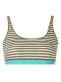 The Upside Aloha Rory striped knitted bra - Green