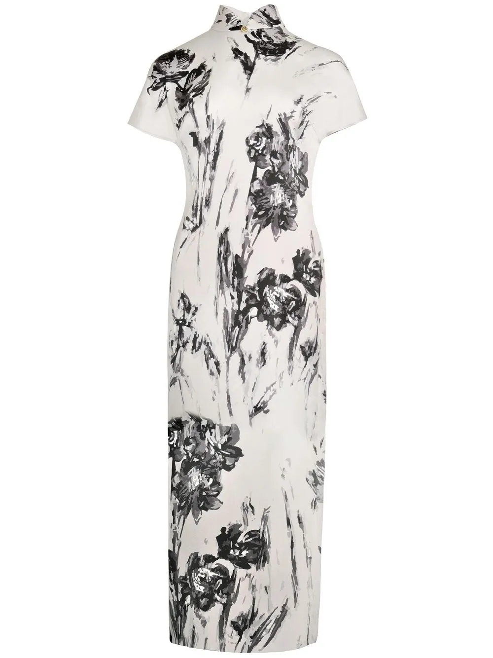 

Shanghai Tang silk graphic-print maxi qipao dress - White