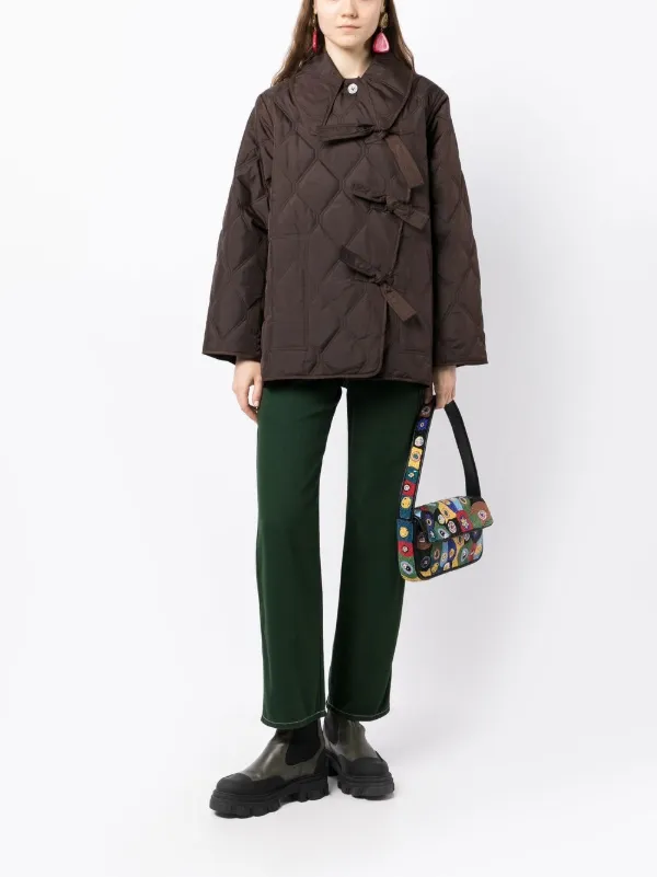 GANNI Ripstop Quilt Asymmetric Jacket - Farfetch