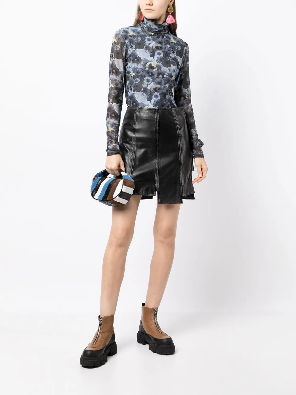 GANNI Top met bloemenprint - Blauw
