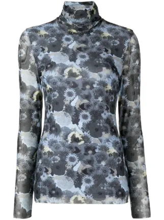 Ganni hot sale mesh turtleneck