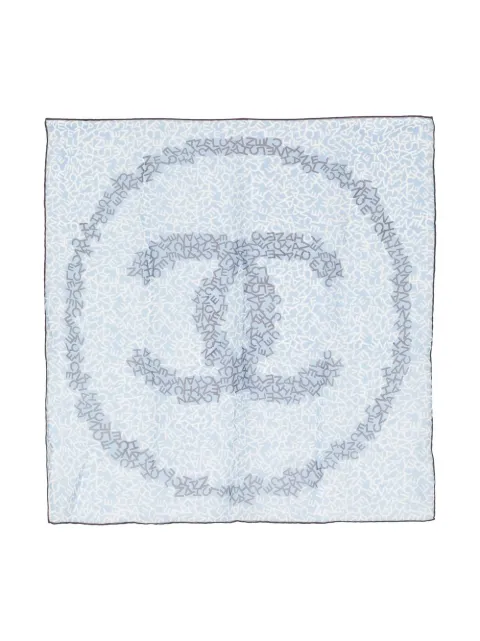 CHANEL Pre-Owned logo print silk scarf