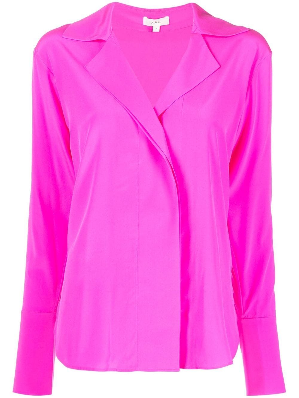 a.l.c. notched-lapel wrap-style shirt - pink