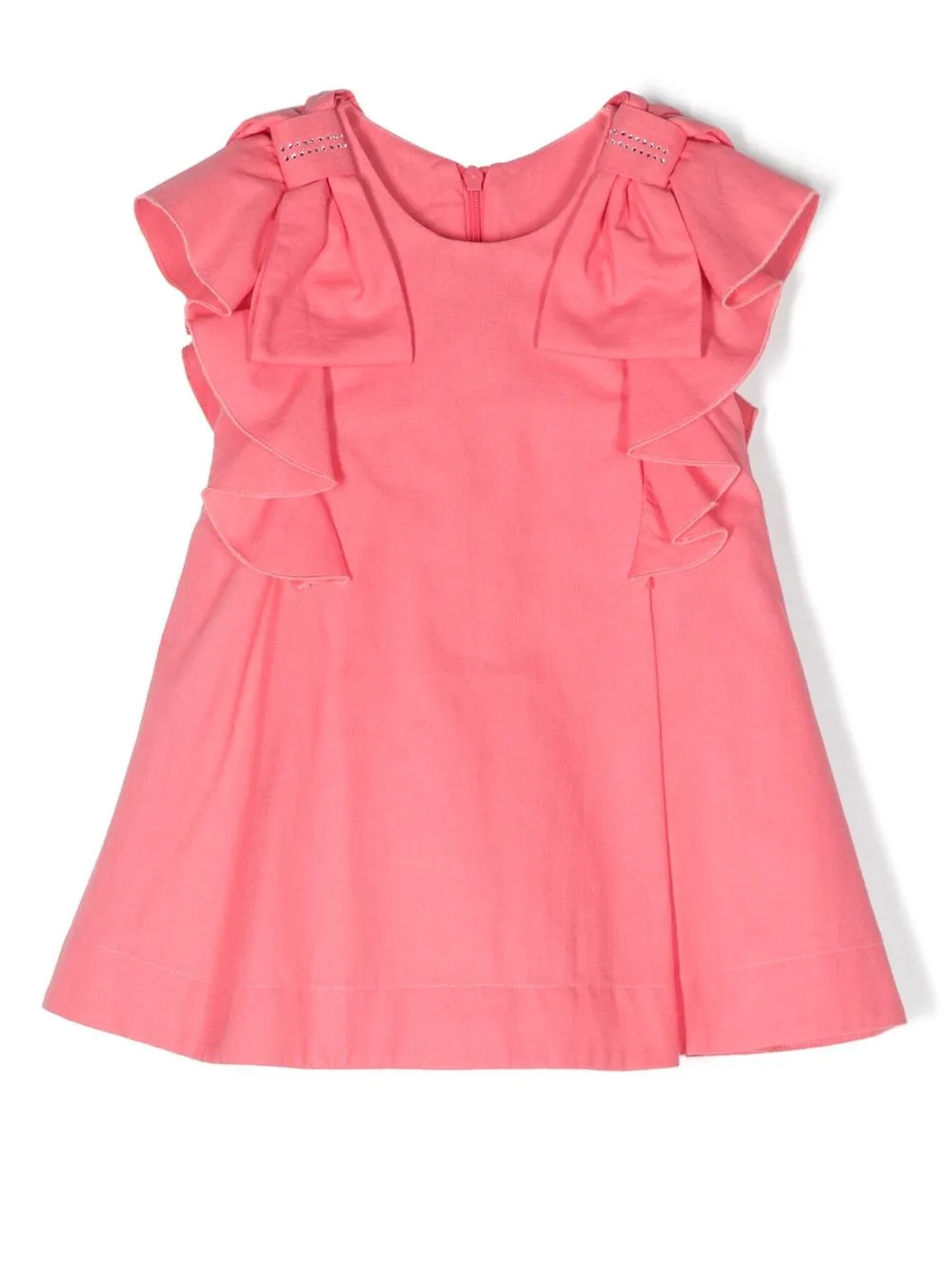 Lapin House Babies' Bow Detailing Flared Dress In Pink