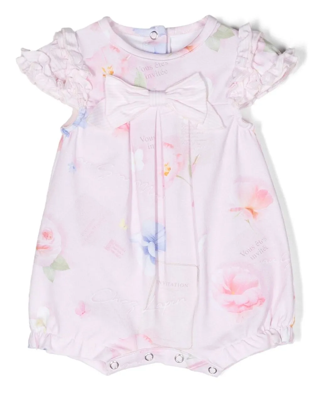 

Lapin House ruffled floral bodysuit - Pink