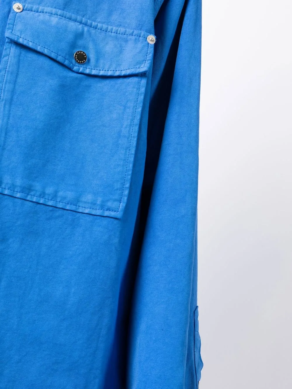 Shop Heron Preston Logo-patch Button-up Shirt In Blue